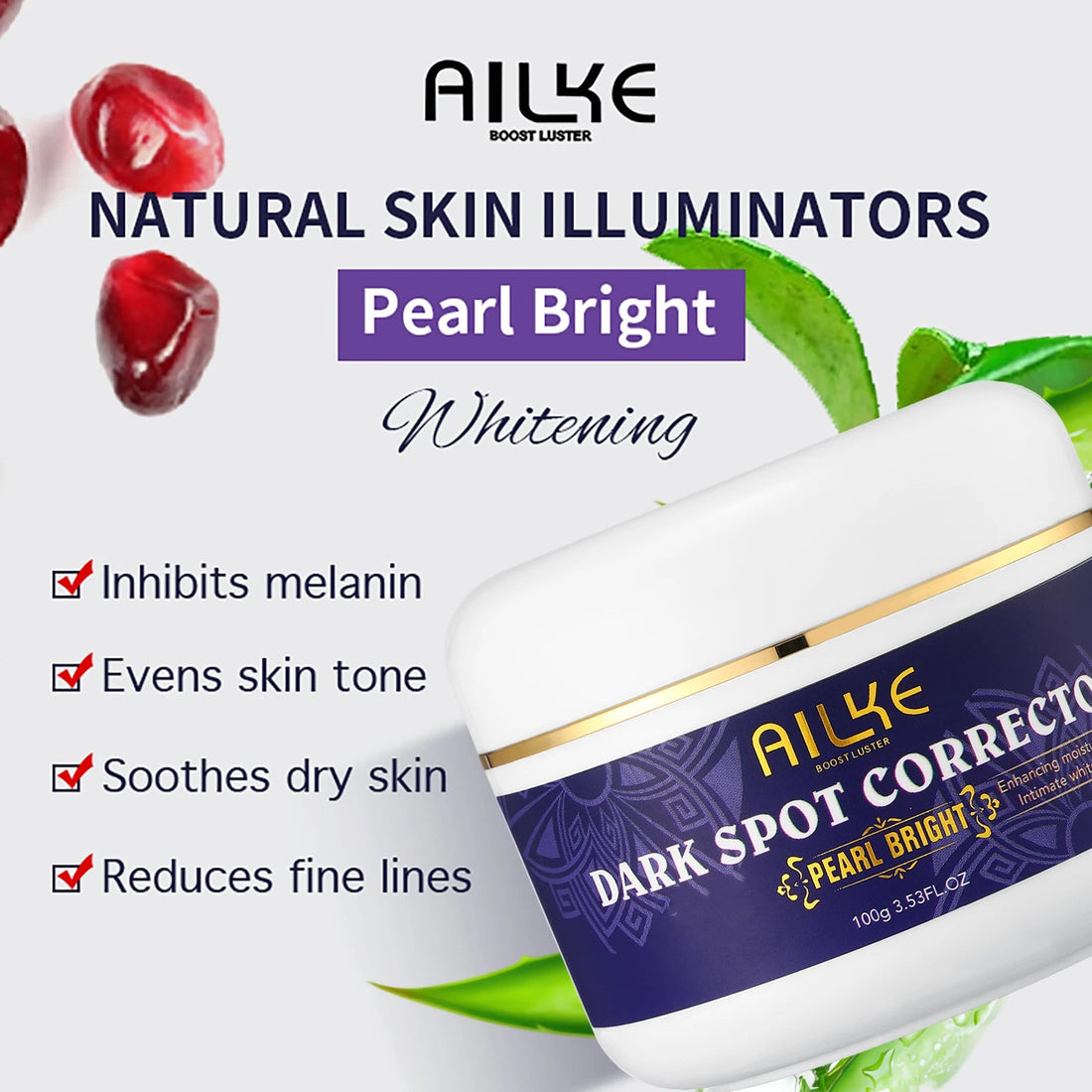 AILKE Whitening Skin Care Set, Reduce White, Dark, and Black Spots, Moisturizing, Clean Skin, Lightening for All Skin Types Halalzen