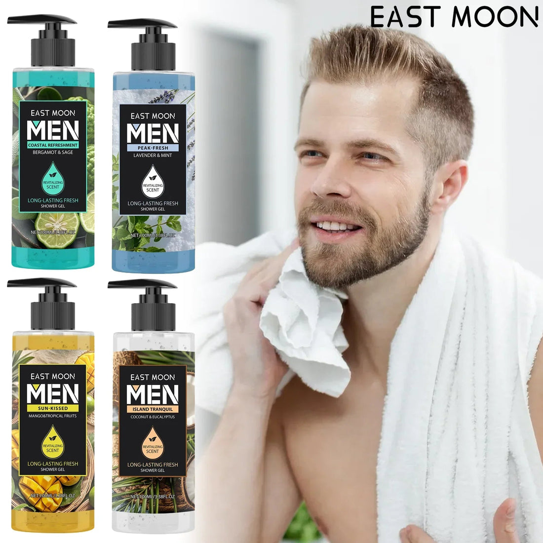 Men's Eucalyptus Coconut Body Wash Deep Cleansing Shower Gel Refreshing Scent Long Lasting Fragrance Oil Control 100ml Halalzen