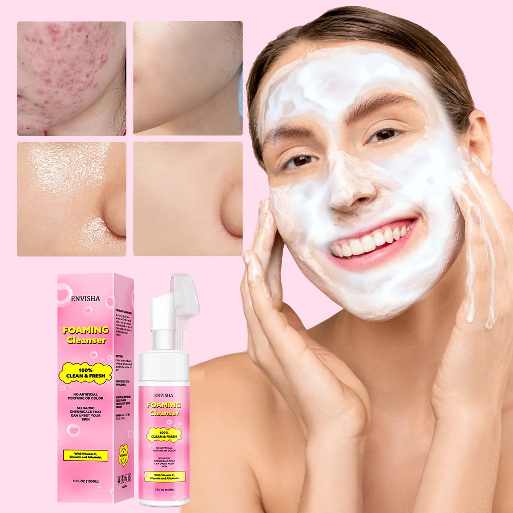 ENVISHA Foaming Cleanser Face Skin Care Oil Control Cleansing Exfoliating Mousse Smooth Moisturizing Whitening Shrinking Pores Halalzen