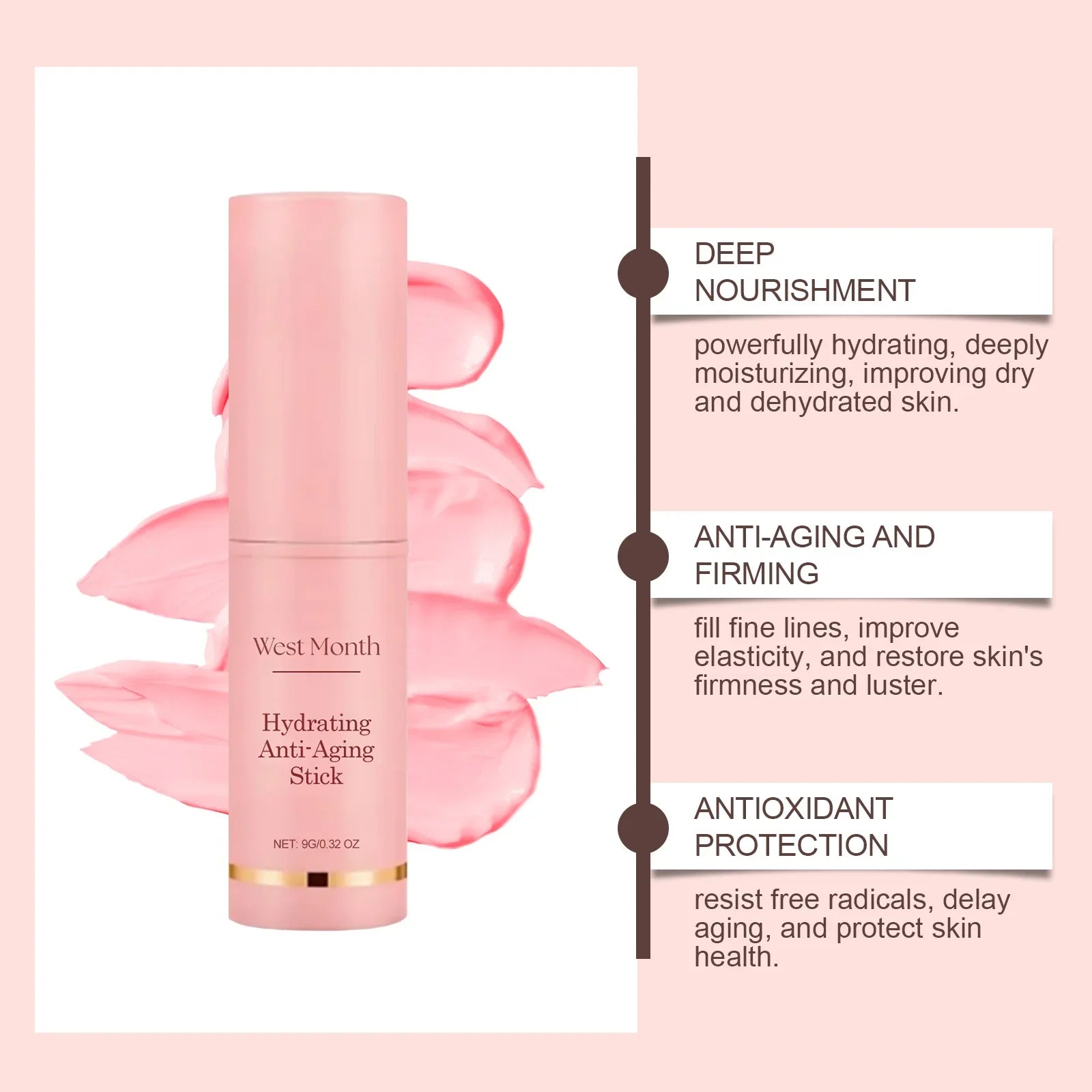 Collagen Wrinkle Removal Multi Bounce Balm Stick Instant Anti-Aging Firming Lift Brighten Facial Dull Skin Moisturizer Cosmetics Halalzen