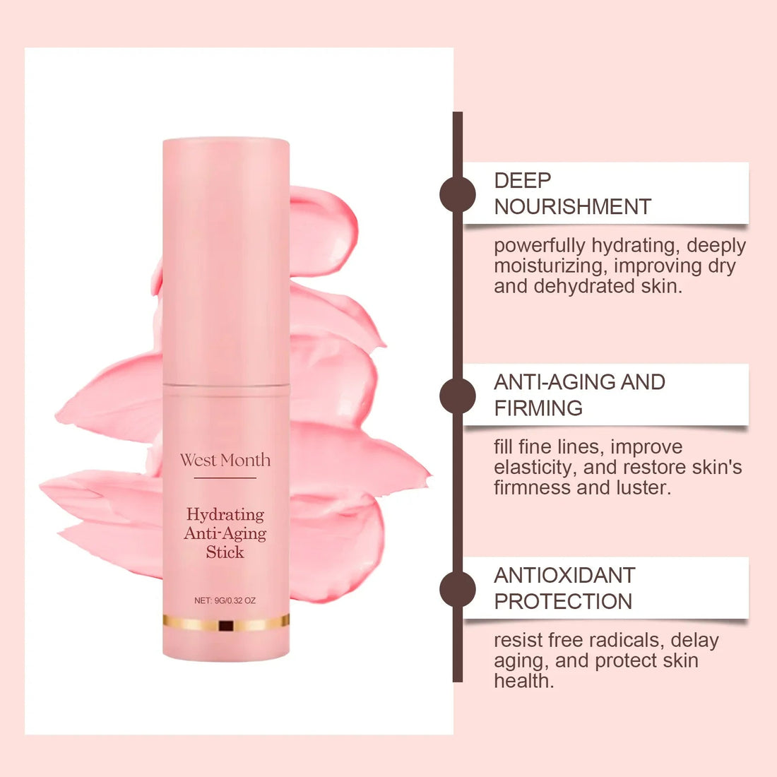 Collagen Wrinkle Removal Multi Bounce Balm Stick Instant Anti-Aging Firming Lift Brighten Facial Dull Skin Moisturizer Cosmetics Halalzen