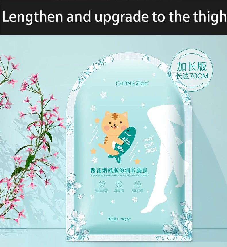 2pair 70cm Long Hand And Foot Mask Cherry Blossom Niacinamide Moisturizing Moisturizing Exfoliating Dead Skin Hand Foot Care