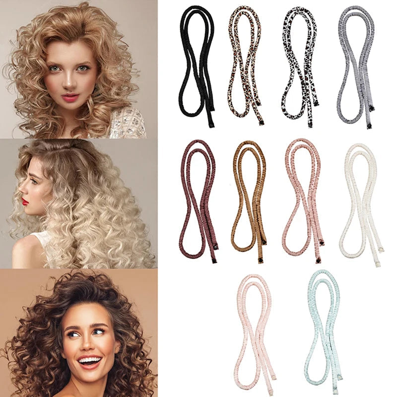 Heatless Curling Rod Headband No Heat Rollers Sleeping Overnight Soft Flexi Rods Multi-color Lazy Hair Curlers Hair Styling Tool Halalzen