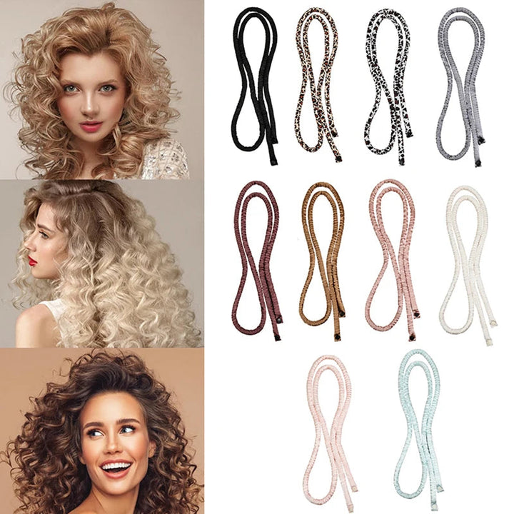 Heatless Curling Rod Headband No Heat Rollers Sleeping Overnight Soft Flexi Rods Multi-color Lazy Hair Curlers Hair Styling Tool Halalzen