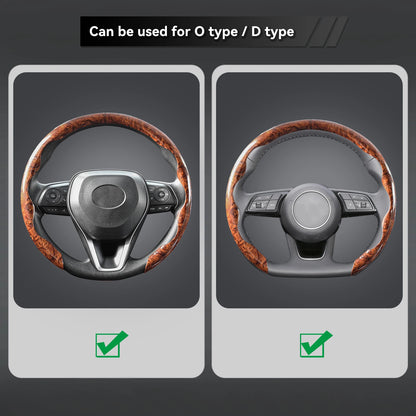 Mahogany Car Steering Wheel Cover Wood Grain PVC Breathable Non-slip Universal 38cm 15inch for Toyota Corolla Rav4 Camry Prius