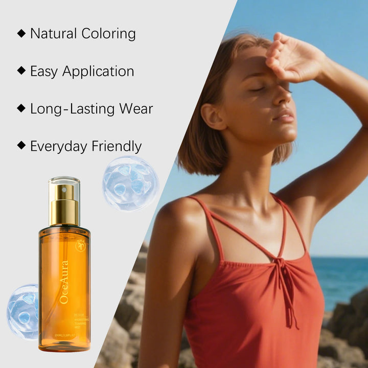 Hydrating Self Tanner Mist Sunless Tanning Spray Medium Bronze Glow Body Bronzer Water Natural Fake Tan Mist Long Lasting
