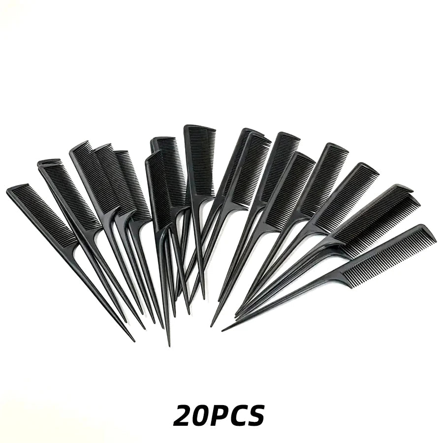 5/10/20pcs Rat Tail Comb Set, Heat Resistant Anti-Static Hair Styling Combs for Salon, Professional Hairdressing Tools Halalzen