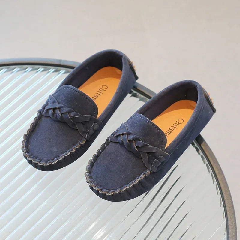 Boys Leather Shoes Fashion Kids Flats Loafers Slip-on Moccasins Classic Children Party Shoes 2024 Spring Autumn Soft Breathable