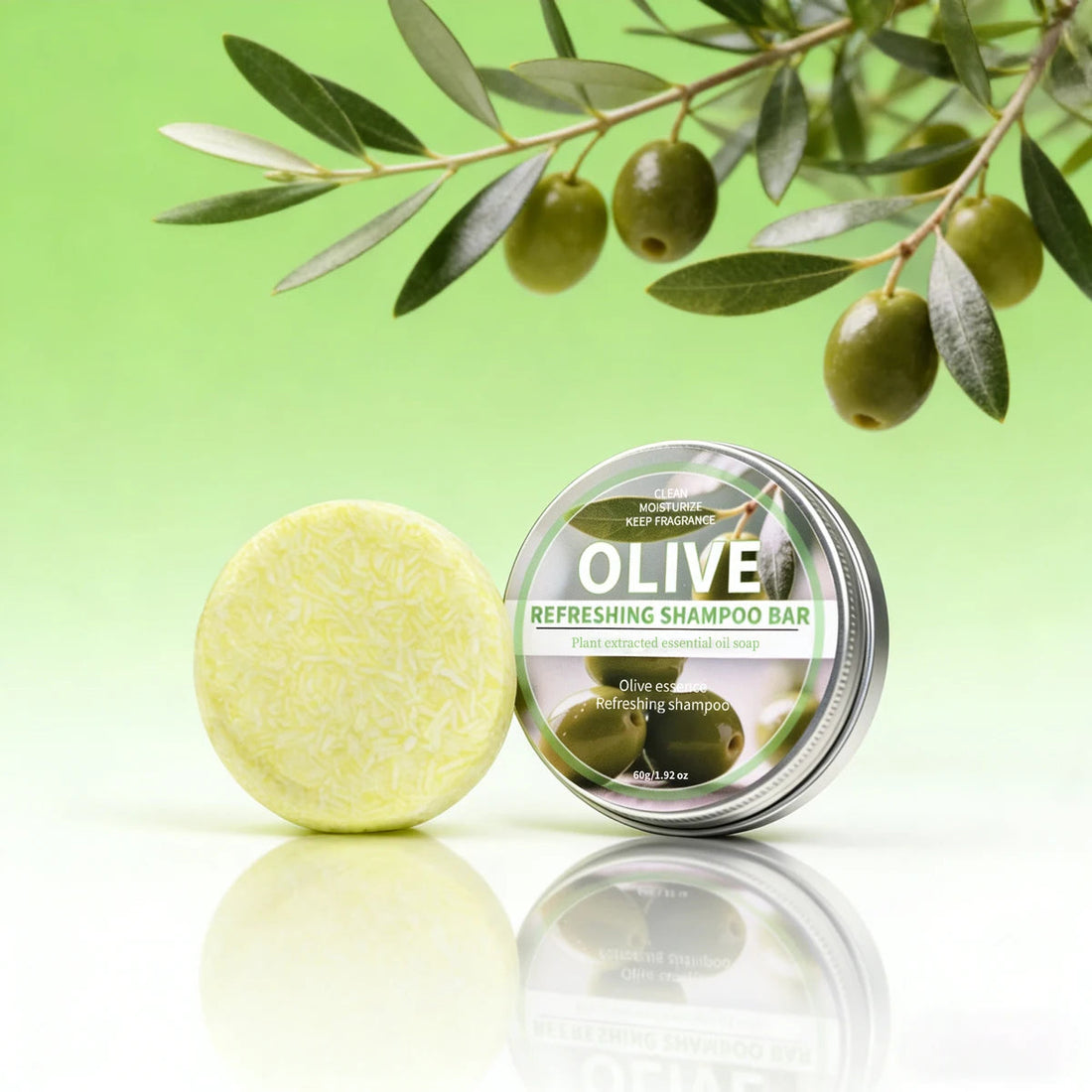 Olive Shampoo Bar, Olive Extract Essence Black and Soft Shampoo, Deep Cleaning Hand Soap, Olive Oil Soap Halalzen