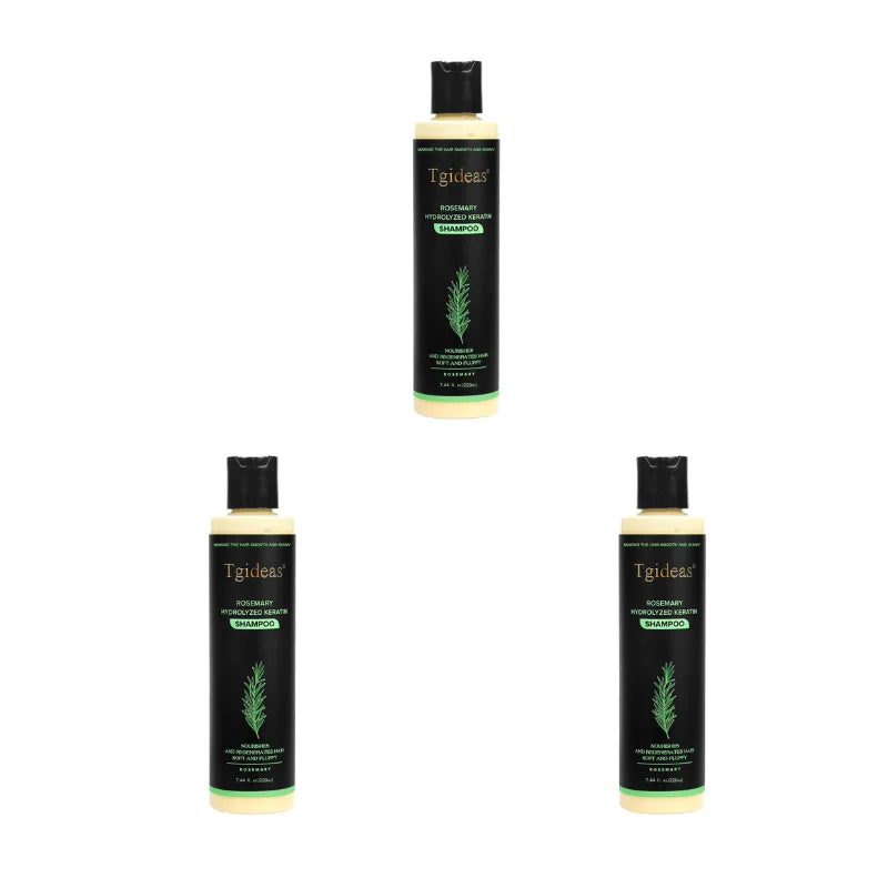 220ml Tgideas Natural Rosemary Hair Shampoo Organic Keratin Shampoo Silicone-Free Reduces Hair Loss Nourishes Scalp for Thicker