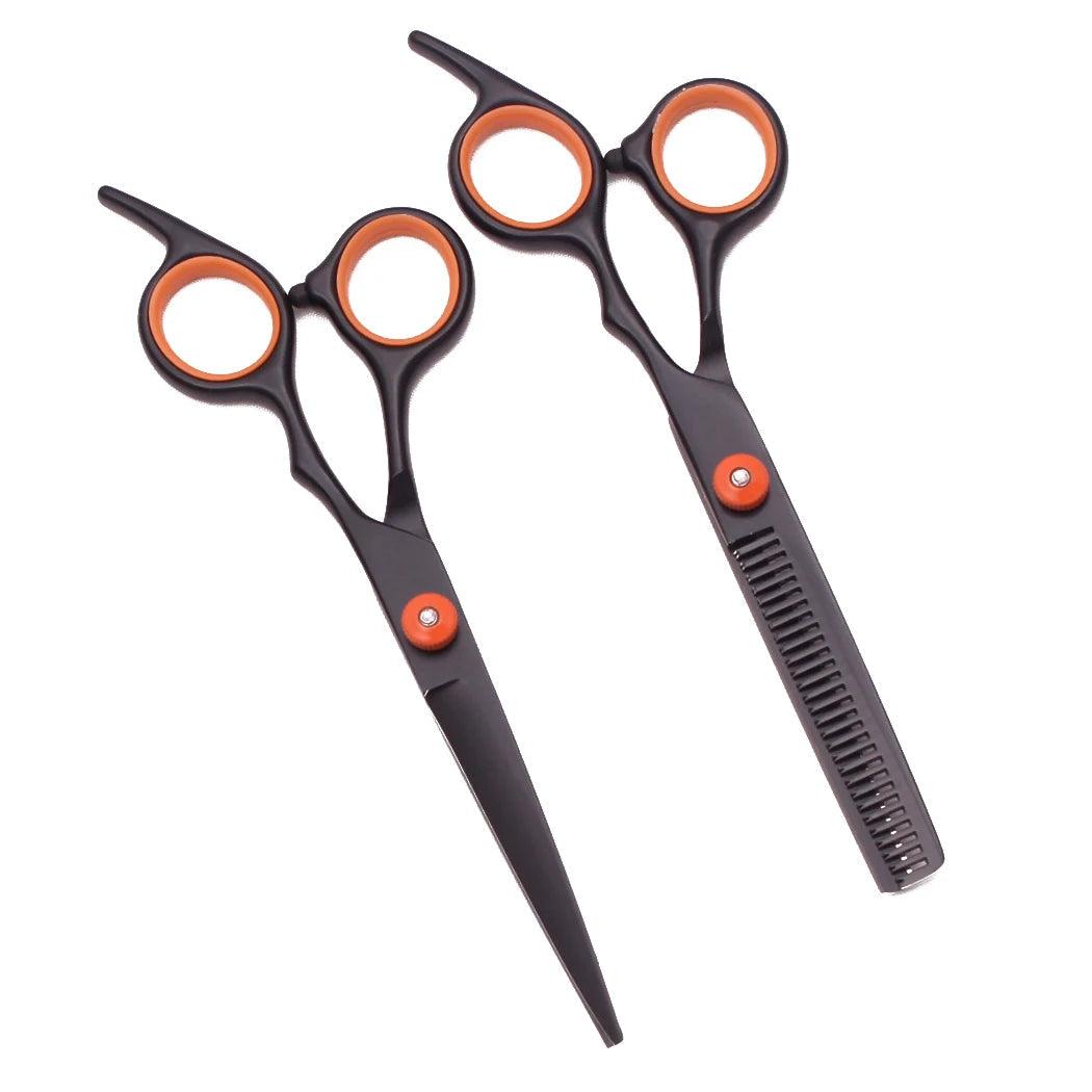 Hairdressing Scissors Blue Japan Stainless Hair Scissors Salon Cutting Scissors Barber Shop Thinning Shears Comb Razor C1001 Halalzen