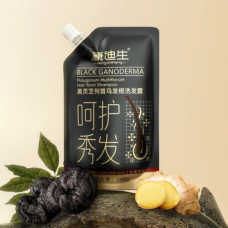 Black sesame seed Polygonum multiflorum Oil Control Refreshing Clean Hair Black Hair Maintenance Flowing hair Herbal Essence240g Halalzen