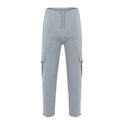 Men’s Loose Cargo Pants Casual Drawstring Elastic Waist Wide Leg Athletic Sweatpants Outdoor Trousers