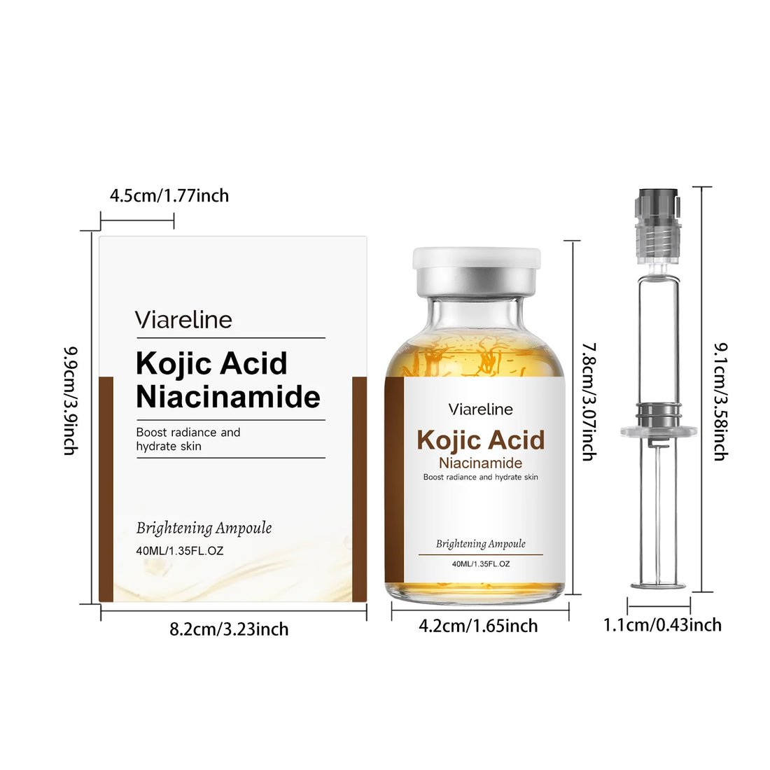 Niacinamide Brightening Ampoule Serum Face Hydrating Even Tone Nourishing Brightening Essence Kojic Acid Dark Spot Corrector