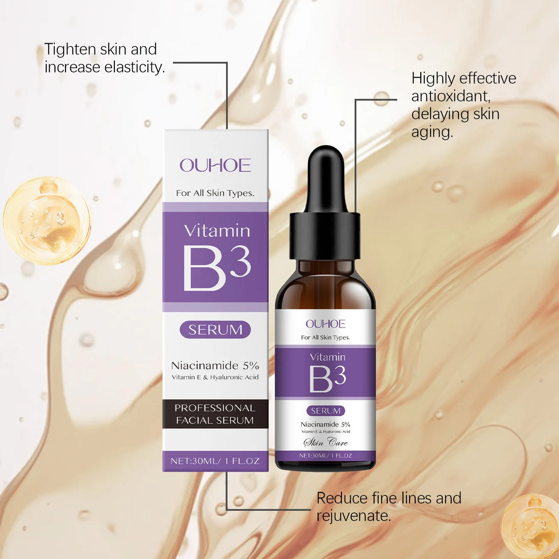 Korea Niacinamide Facial Serum Vitamin B3 Wrinkles Pigment Dark Spot Reduce Correcting Glow Serum Face Whitening Moisturizer