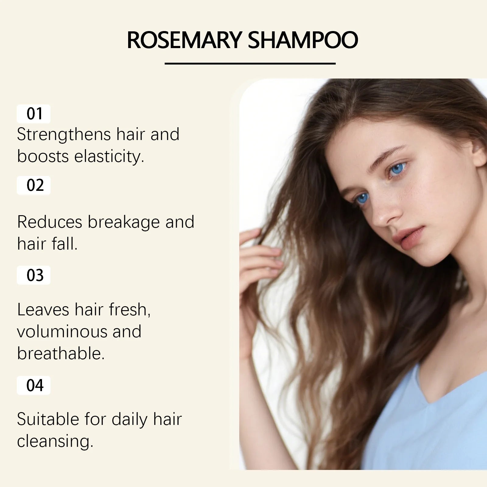 Hoegoa Herbal Rosemary Strengthening Shampoo Anti Hair Loss Thicker Fuller Growth Scalp Care Reduce Breakage Oil Control Shampoo