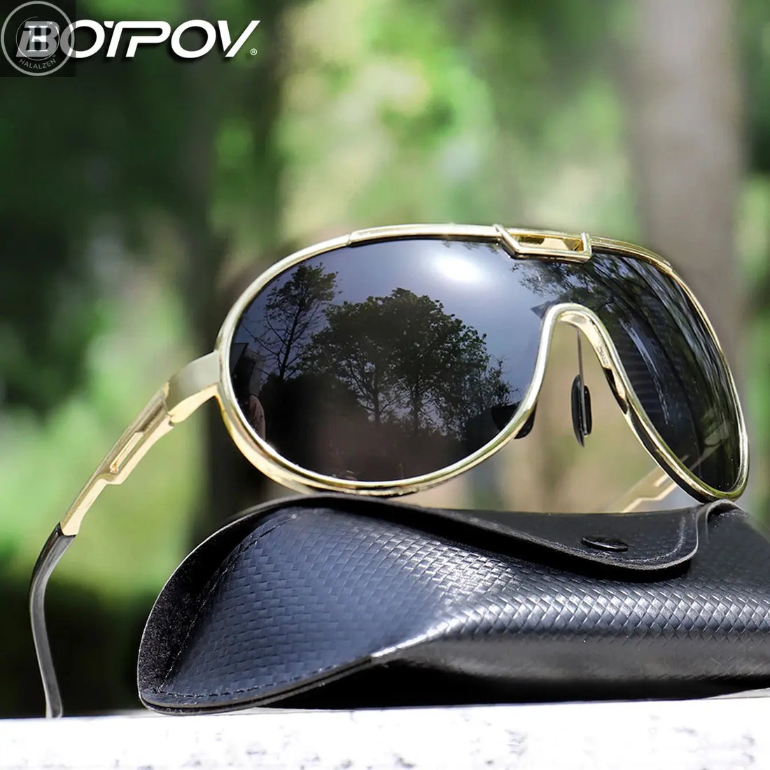 Fishing Sunglasses PC Frame Men and Women Trendy Round Windproof Shades with UV Protection Cycling Driving Travel With BOX HALALZEN