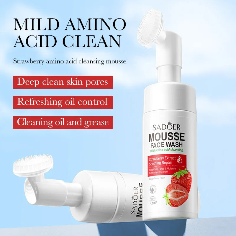 SAODER Fruits Facial Cleanser Face Wash Foam Face Massasge Cleansing Mossee Moisturizing Hydrating Facial Skin Care Products Halalzen