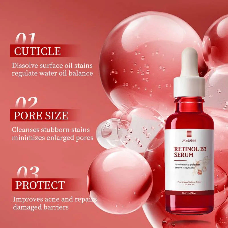 Anti Wrinkke Retinol B3 Face Essence Moisturizing Fade Fine Line Lifting Firming Repair Smooth Nourish Tighten Brighten Serum