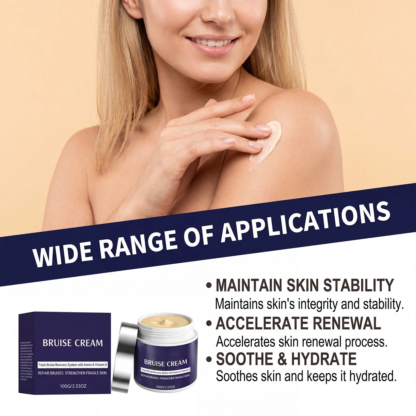 Arnica Bruise Cream For Thin Fragile Skin Bruising & Swelling Repair Skin Barrier Long Lasting Soothing Body Care Bruise Cream