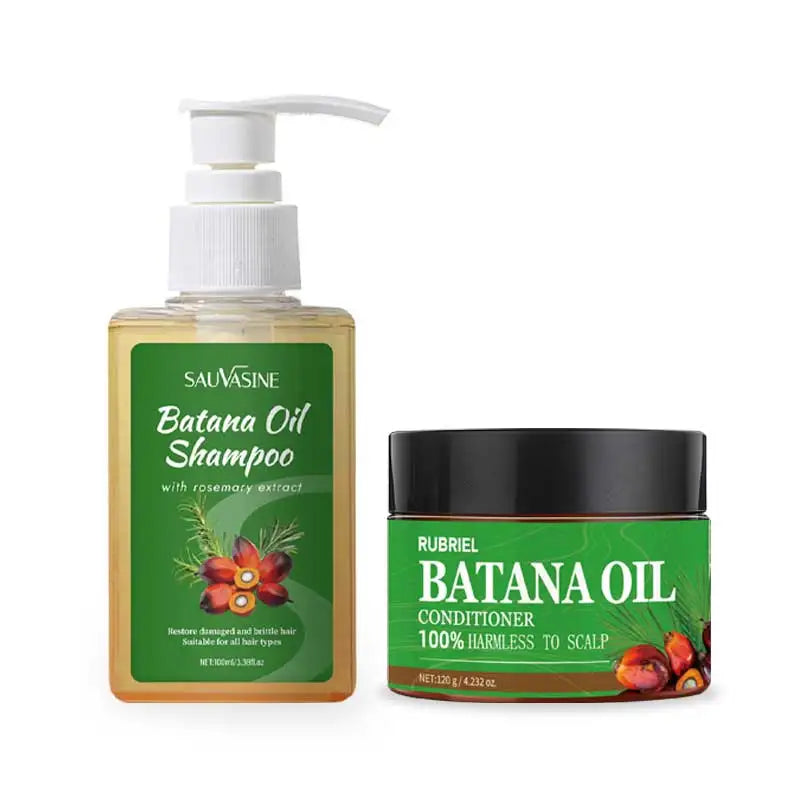 120g Batana Oil Shampoo & Conditioner Set Strengthens Hair Roots Repairs damaged Hair Deeply Nourishment Smooth Hair Conditioner Halalzen