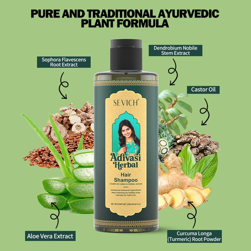 250ml Original India Adivasi Shampoo Herbal Hair Care For Fast Hair Growth Anti Hair Loss Stabilize Hair Roots Nourish Shampoo