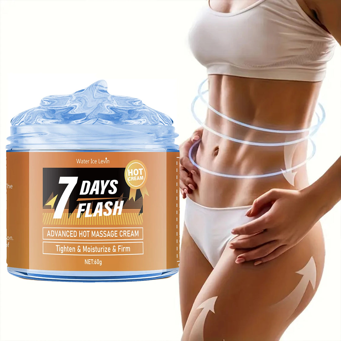 60g Moisturizing Massage Cream - Tightening and Lifting, Contains Curcumin and Plant Extracts, Suitable for Big Belly and Loose Skin Care, Arm and Leg Massage Cream