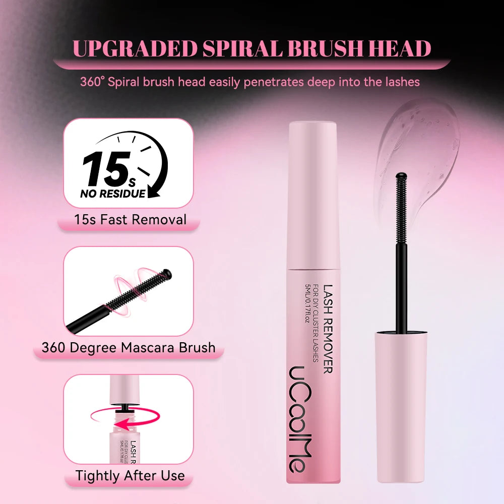uCoolMe Upgrade Lash Bond and Seal Glue Remover Strong Hold 150 Hours Lashes Extension Waterproof and Long-lasting Makeup Tools