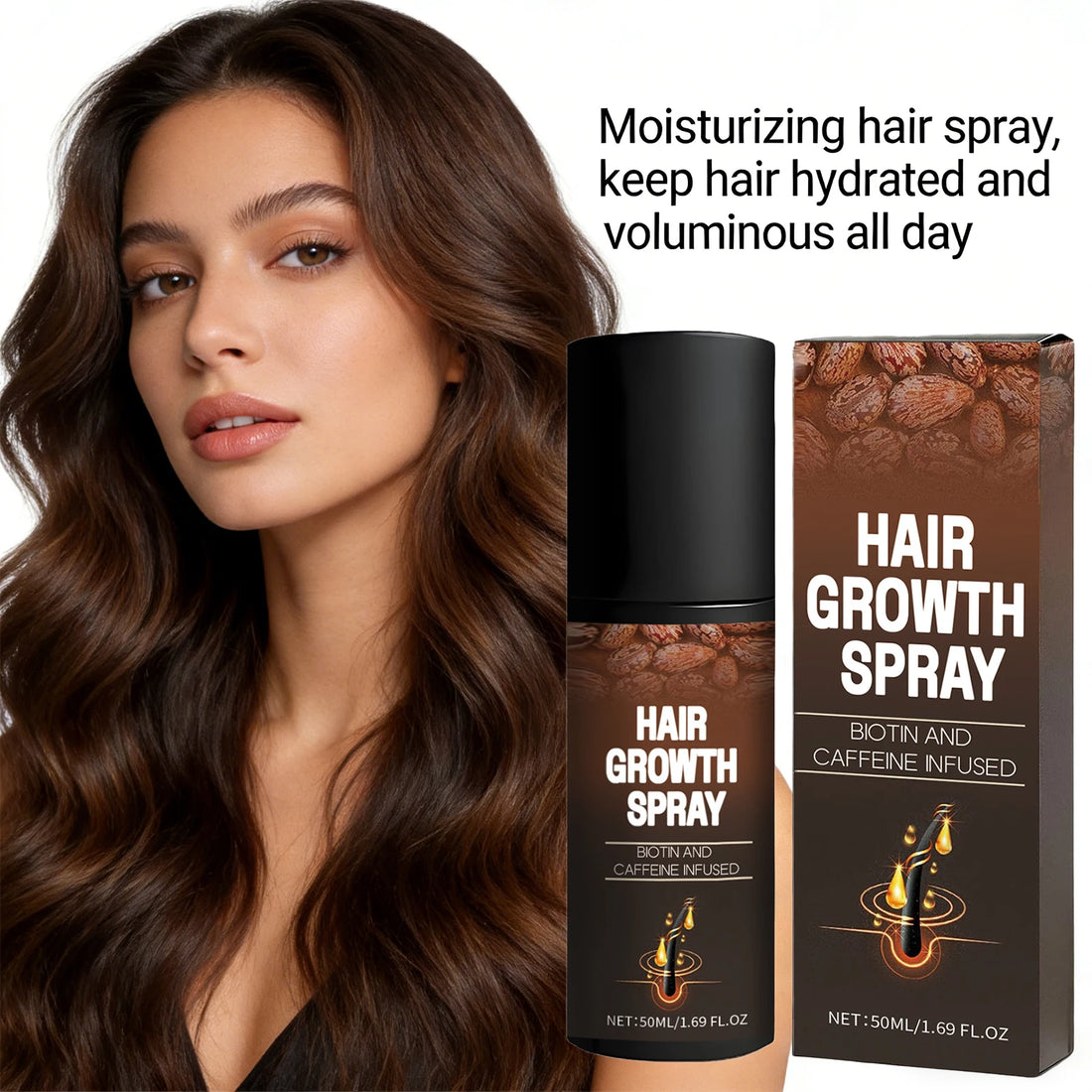 Hair Growth Spray Biotin and Caffeine Infused Promote Hair Growth Nourishing Scalp Reduce Hair Breakage Repair Roots Hair Care
