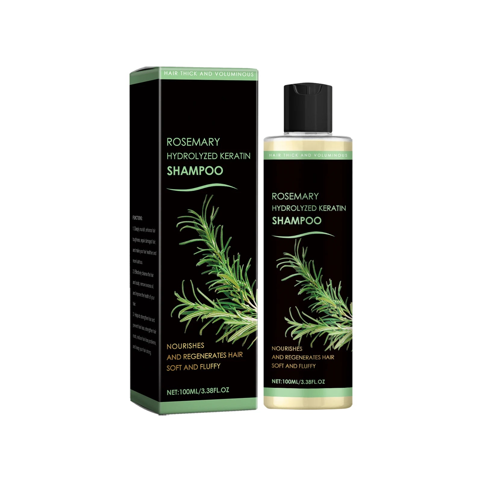Rosemary Oil Shampoo Hair Growth Prevent Hair Loss Volumizing Hydrolyzed Keratin Nourishing Moisturizing Deep Clean Scalp Care