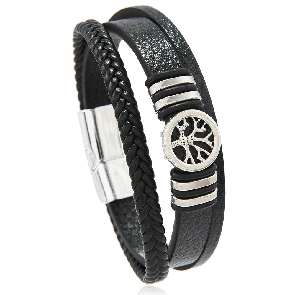 Hip-hop rock smyckesarmband armband mode gitarr PU-läderarmband för män