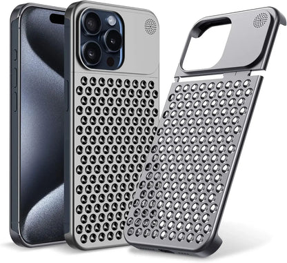 For iPhone 15 14 Plus 13 12 Pro Max Rimless Aluminum Metal Aromatherapy Case Heat Dissipation Anti-Scratch Shockproof Slim Cover