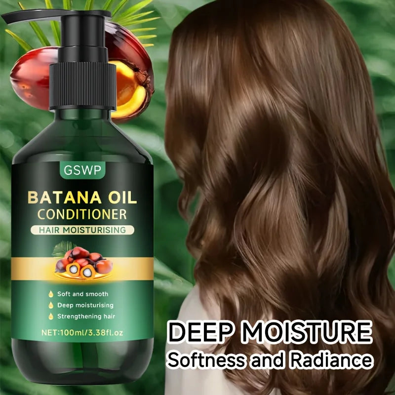 GSWP Batana Oil Shampoo Conditioner Set: Deeply moisturizes repairs, enhances shine and smoothness, soothes the scalp.100g+100g Halalzen