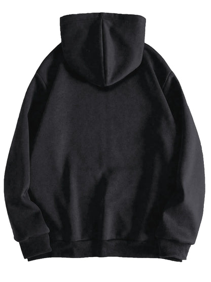 Men's Y2K Goth Skull Letter Graphic Drawstring Hoodie Long Sleeve Zip Up Sweatshirt