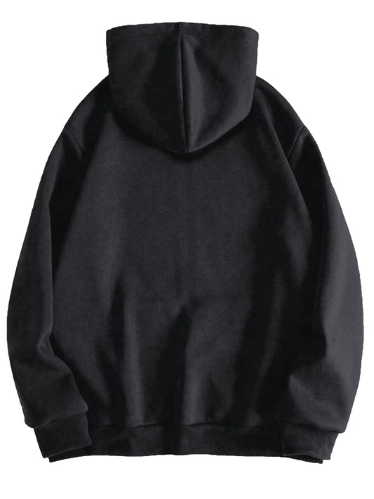 Men's Y2K Goth Skull Letter Graphic Drawstring Hoodie Long Sleeve Zip Up Sweatshirt