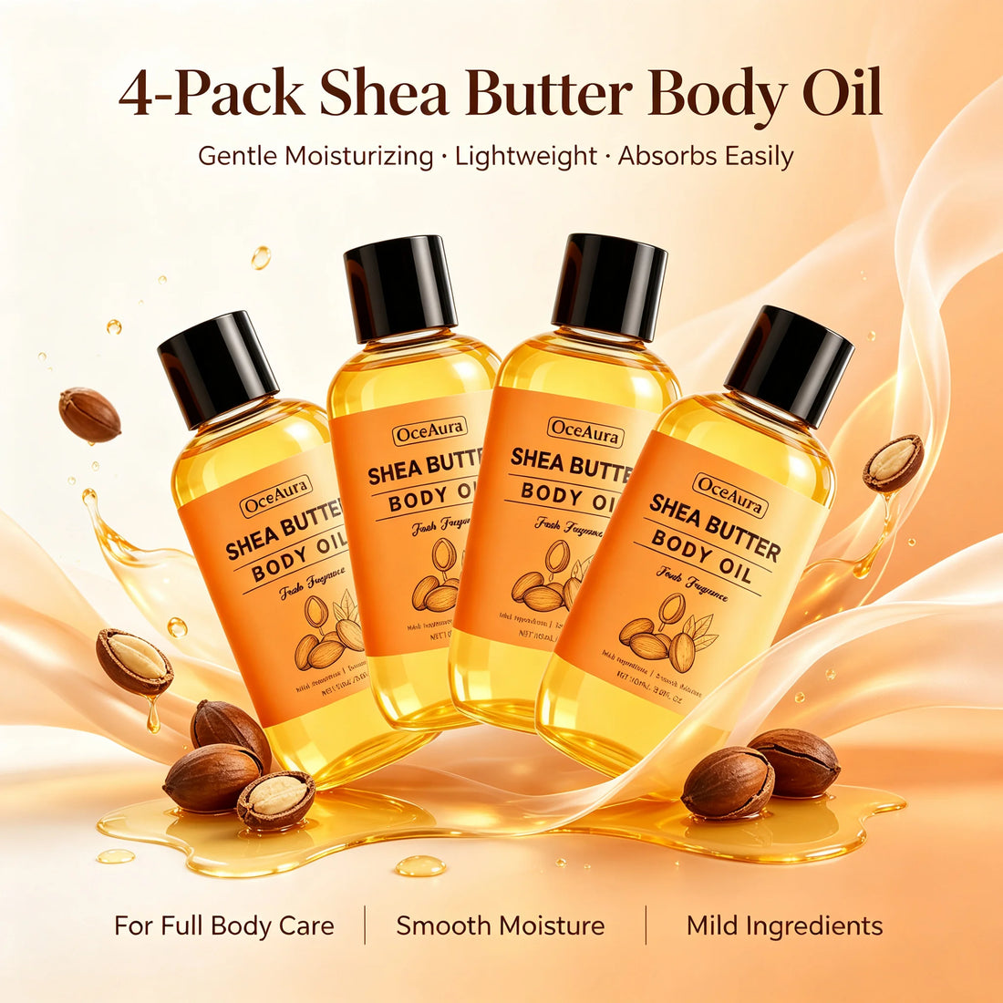 2pcs/4pcs   Natural Shea Butter Body Oil Moisturizing Nourishing Skin Care Oil for Dry Skin