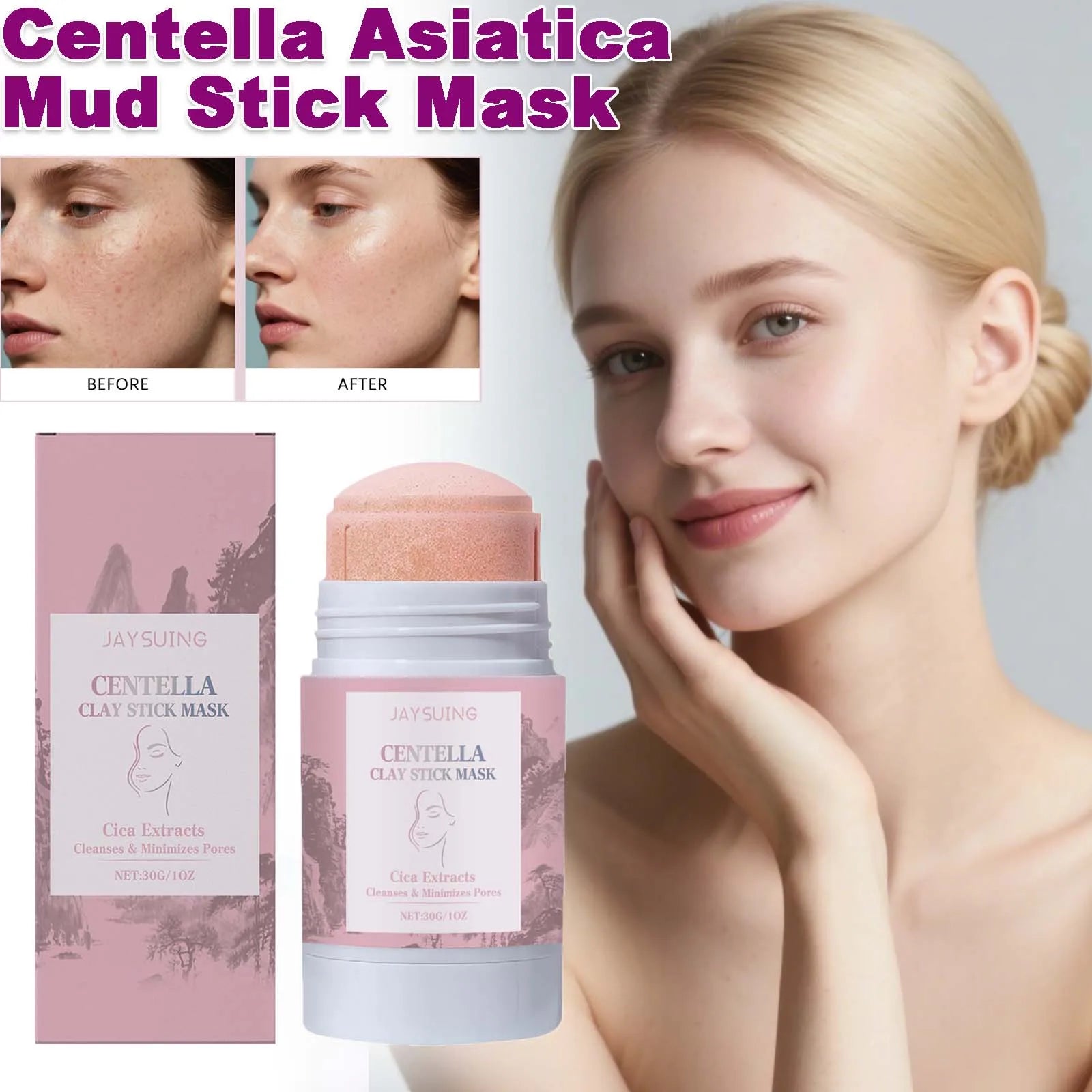 Centella Asiatica Mud Stick Mask Deep Cleansing Pore Minimizer Blackhead Removal Brightening Hydrating Soothing Facial Care Mask Halalzen