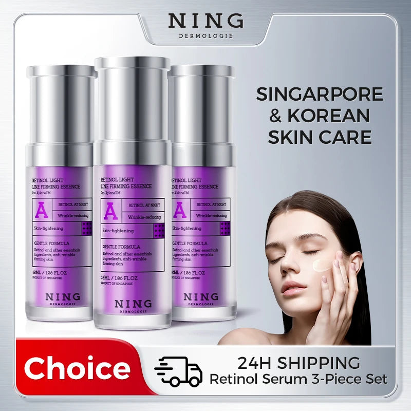 NING Retinol Anti-Aging Serum 30ml x 3 – Starter-Friendly Night Essence for Wrinkle Repair, Firming & Youthful Glow Halalzen