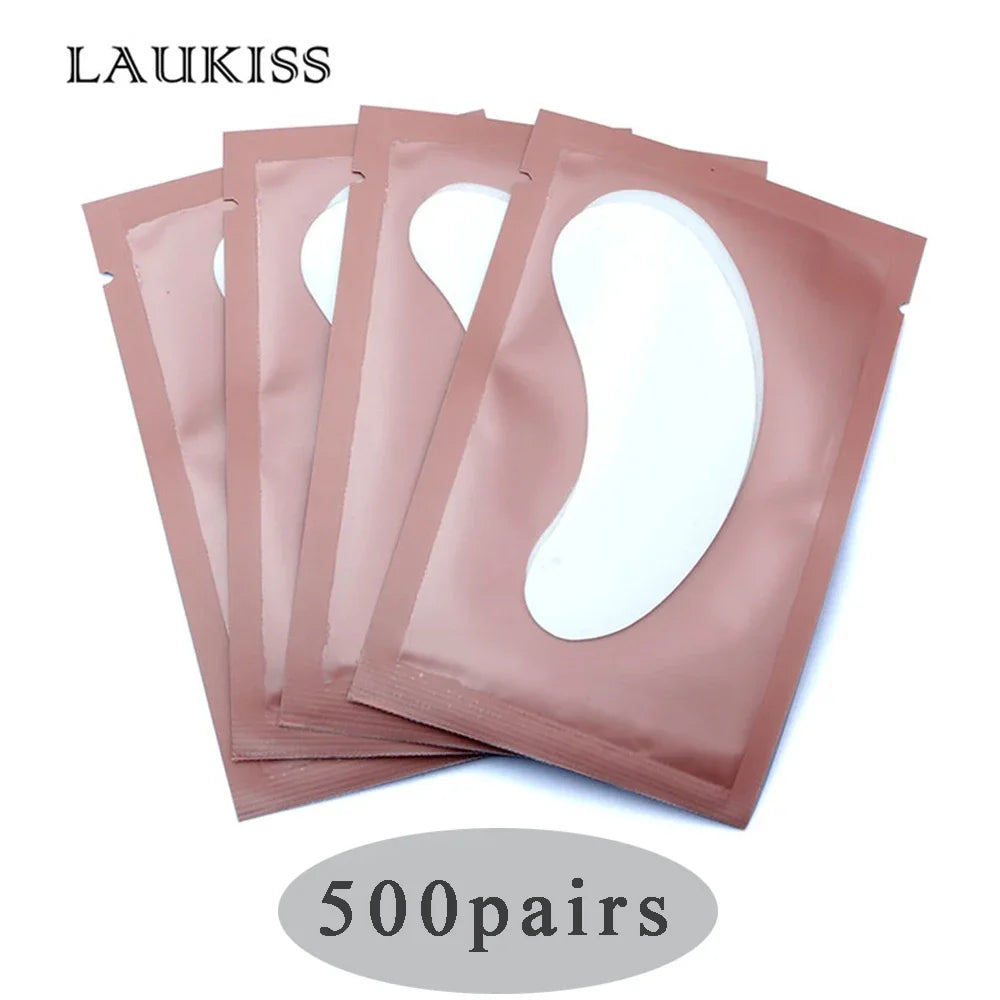 50/500/1000pcs Gel Patches for Eyelashes Building Eyelash Extension Under Eye Pads Lash Stickers Tools Wholesale LAUKISS