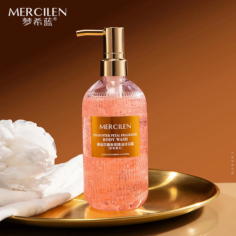 500ml Sakura Jasmine Petal Essential Oil Shower Gel Deep Cleansing Long lasting Fragrance Moisturizing Aromatic Body Care Bath Halalzen