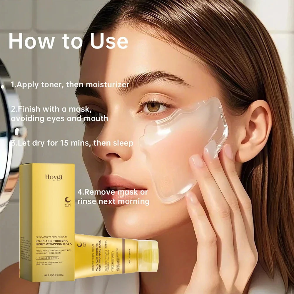 Turmeric Deep Collagen Mask Peel Off Mask Face Anti Wrinkle Lifting Korean Skin Care Masks Skin Firmnes For Nighttime Care Halalzen