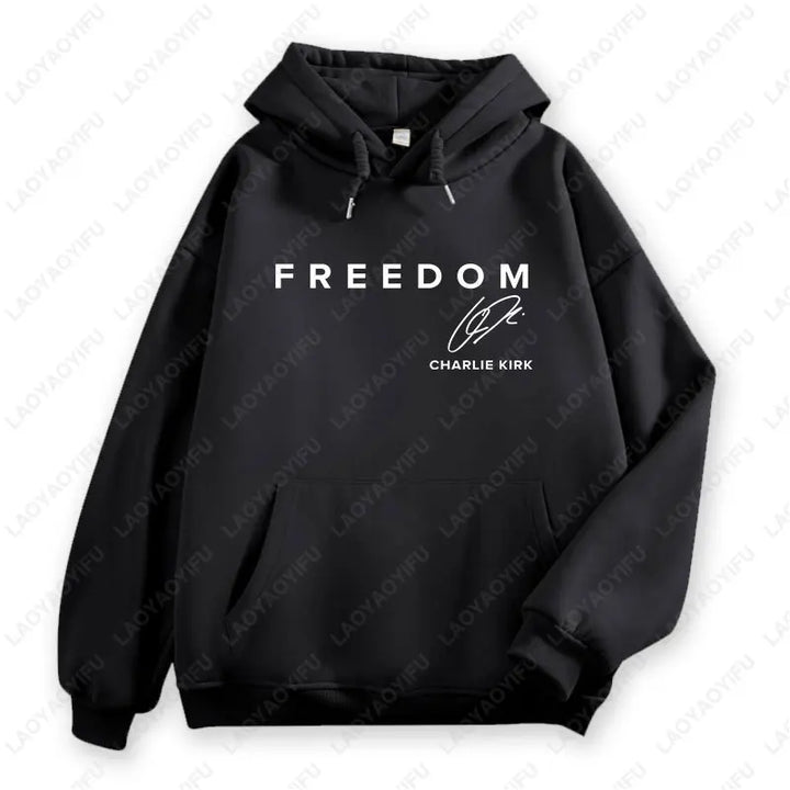 Charlie Kirk Freedom Drop Shoulder Sweatshirt Freedom Graphic Hoodies Men Woman Charlie Kirk Turning Point Pullovers Hoodie