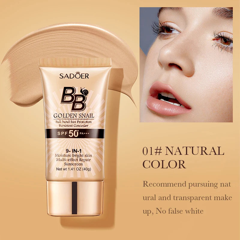 SPF50 Sunscreen BB Cream Face Makeup Foundation Primer Moisturizer Concealer Sun Block Protection Isolation Halalzen