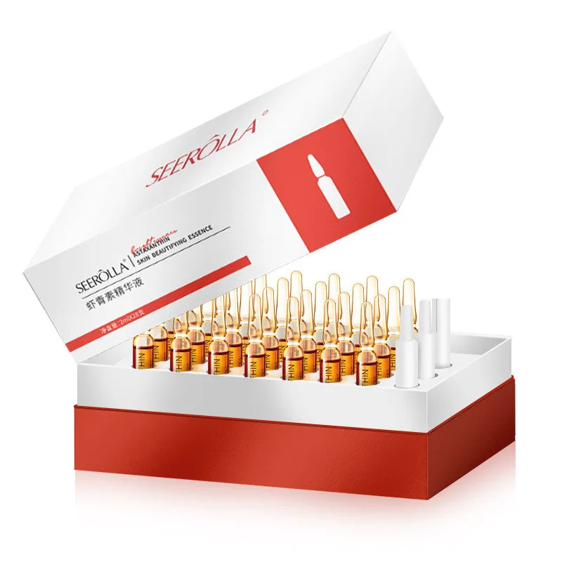 Astaxanthin Anti Wrinkle Facial Ampoules Sets Remove Dark Spots Melanin Brighten Shrink Pores Moisturizing Fade Fine Lines 28pcs Halalzen