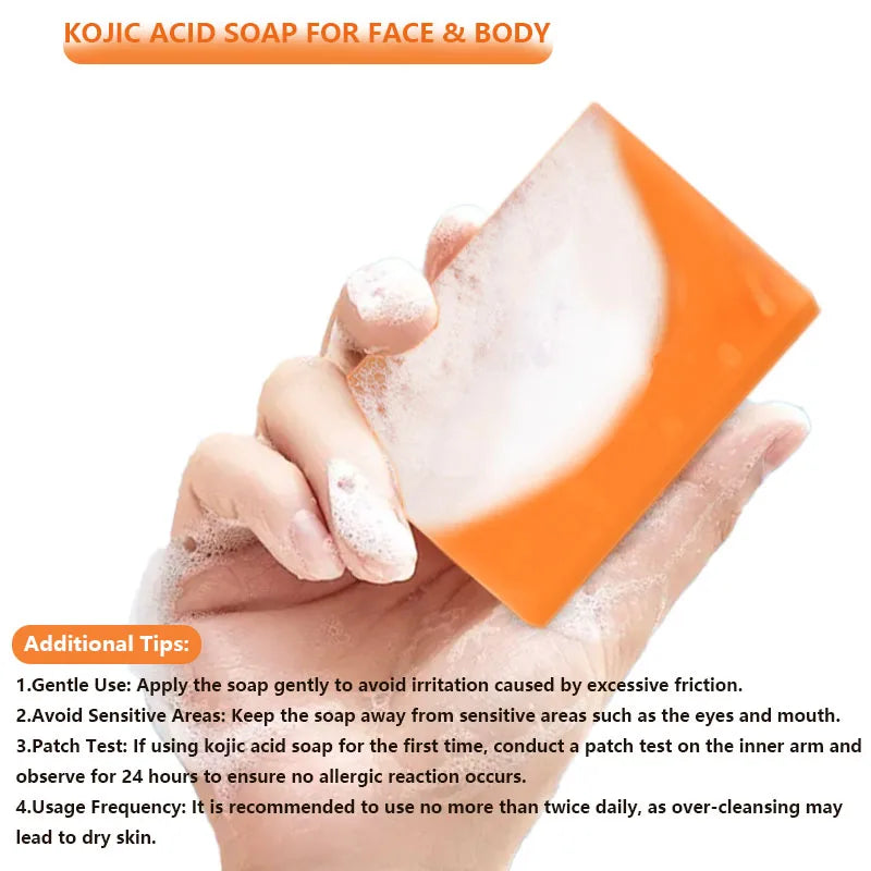 Kojic Acid Soap For Face And Body Bath More Radiant Gentle Cleansing Soap For Women Create a more even-looking Light Beige Halalzen