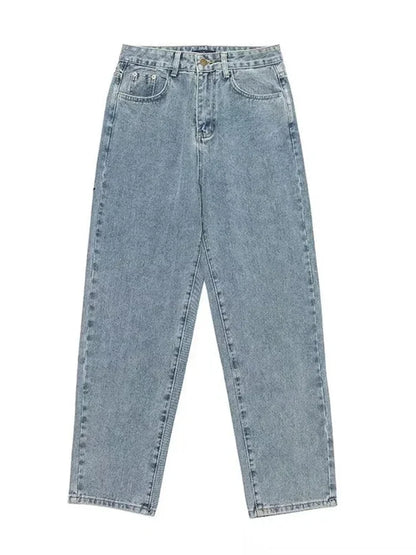 Y2k Oversize Fashion Baggy Jeans Mens Loose Straight Streetwear Hip Hop Denim Trousers Washed Trendy Wide Leg Pants Light Blue