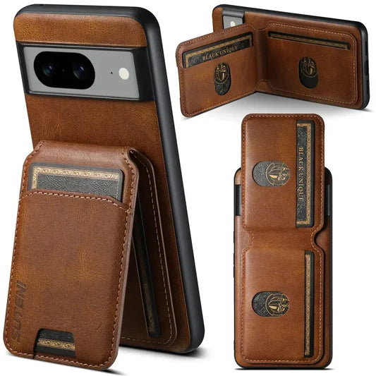 Luxury Wallet Phone Case Card Holder Leather Magnetic Pocket Cover For Google Pixel 9 8 7 6 Pro 6A 7A 8A Protective Phone Shell