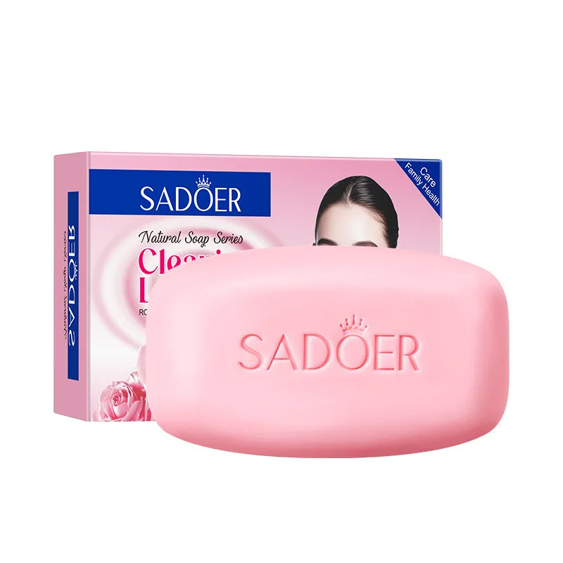100g Rose Milk Fragrance Cleansing Soap, Contains Glycerin, Niacinamide, Aloe Vera Leaf Extract, Milk Extract, Calcium Carbonate, and Rose Extract. Easy to Rinse, Deeply Cleanses Skin Impurities, Refreshes and Controls Oil, L Halalzen