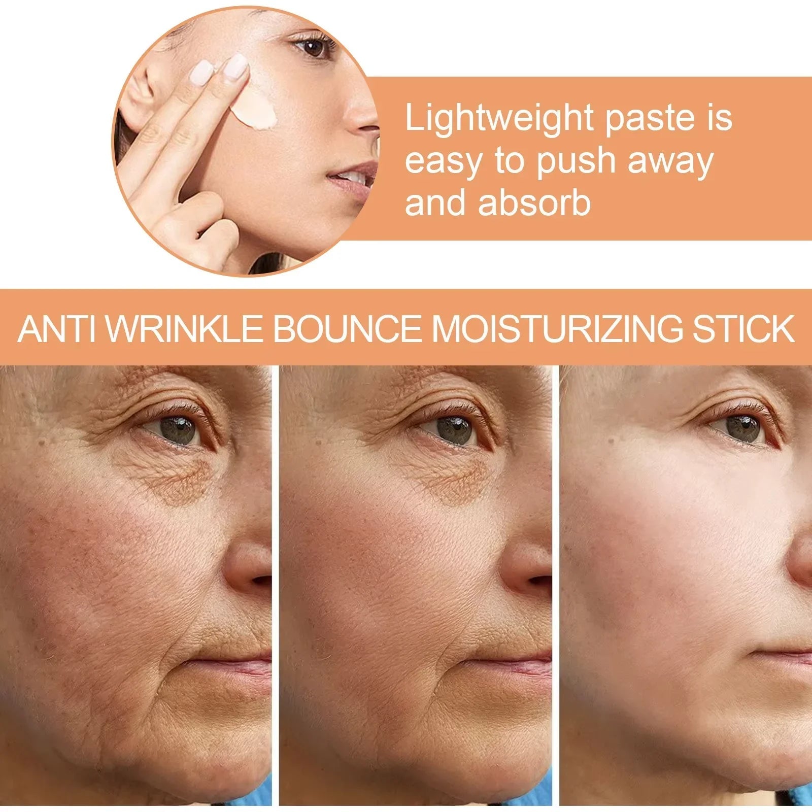 Collagen Wrinkle Removal Multi Bounce Balm Stick Instant Anti-Aging Firming Lift Brighten Facial Dull Skin Moisturizer Cosmetics Halalzen