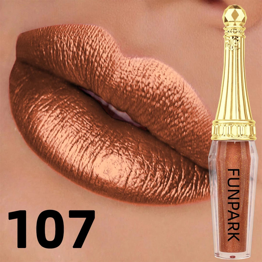 10 Colors Metallic Lip Gloss Long Lasting Liquid Lipstick Pearl Glitter High Pigment Lip Tint Korean Makeup Gifts Lip Oil Cosmet